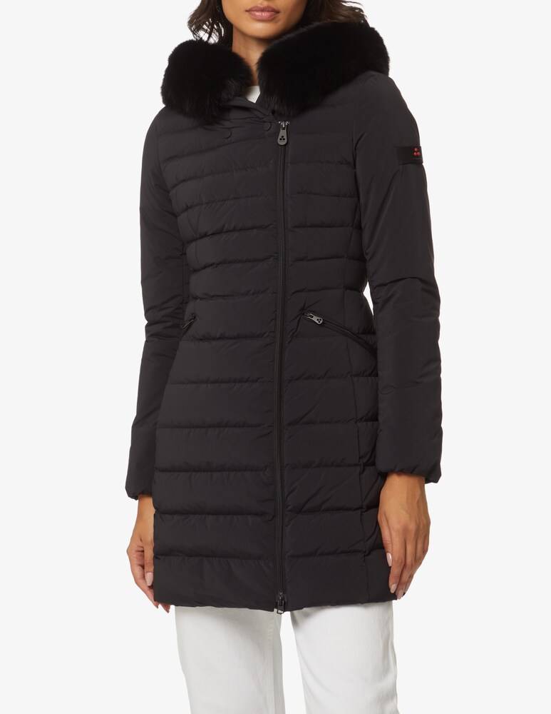 Peuterey Giacca con cappuccio in eco pelliccia Seriola 04 - Nero