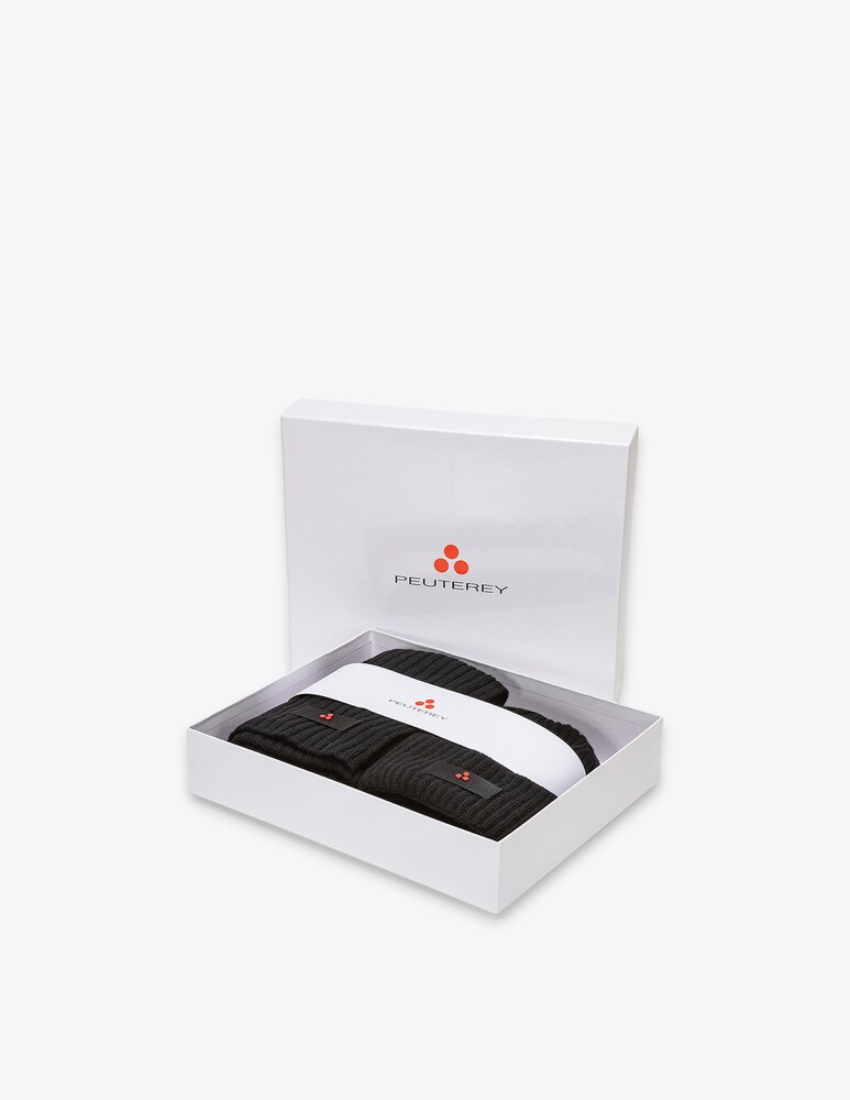Peuterey Gift box beanie savis e sciarpa anis costine
