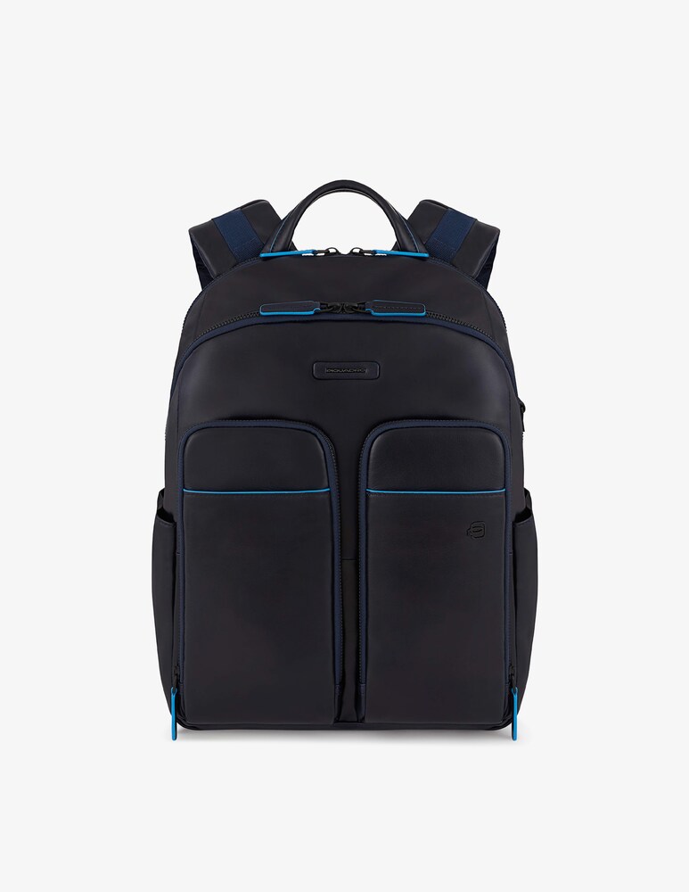 Piquadro In Pelle Blue Square Revamp Zaino Da Viaggio