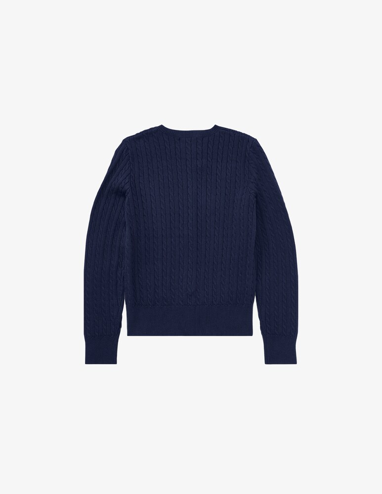 Polo Ralph Lauren Cardigan Con Trecce - Blu