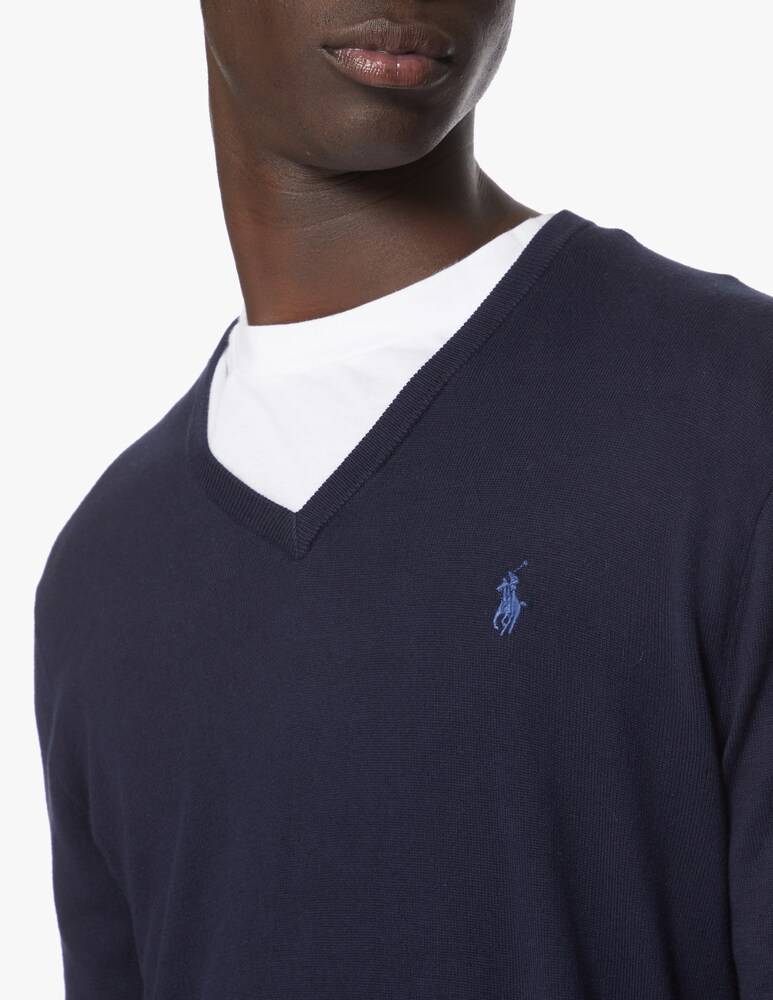 Polo Ralph Lauren Maglia Collo V In Cotone