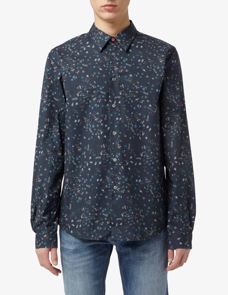 PS Paul Smith Camicia flower blue tailored fit