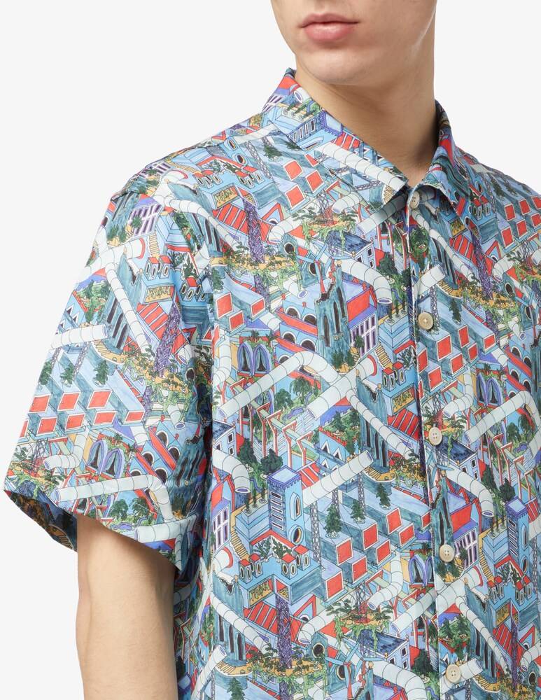 PS Paul Smith Camicia Maniche Corte Stampa Multi