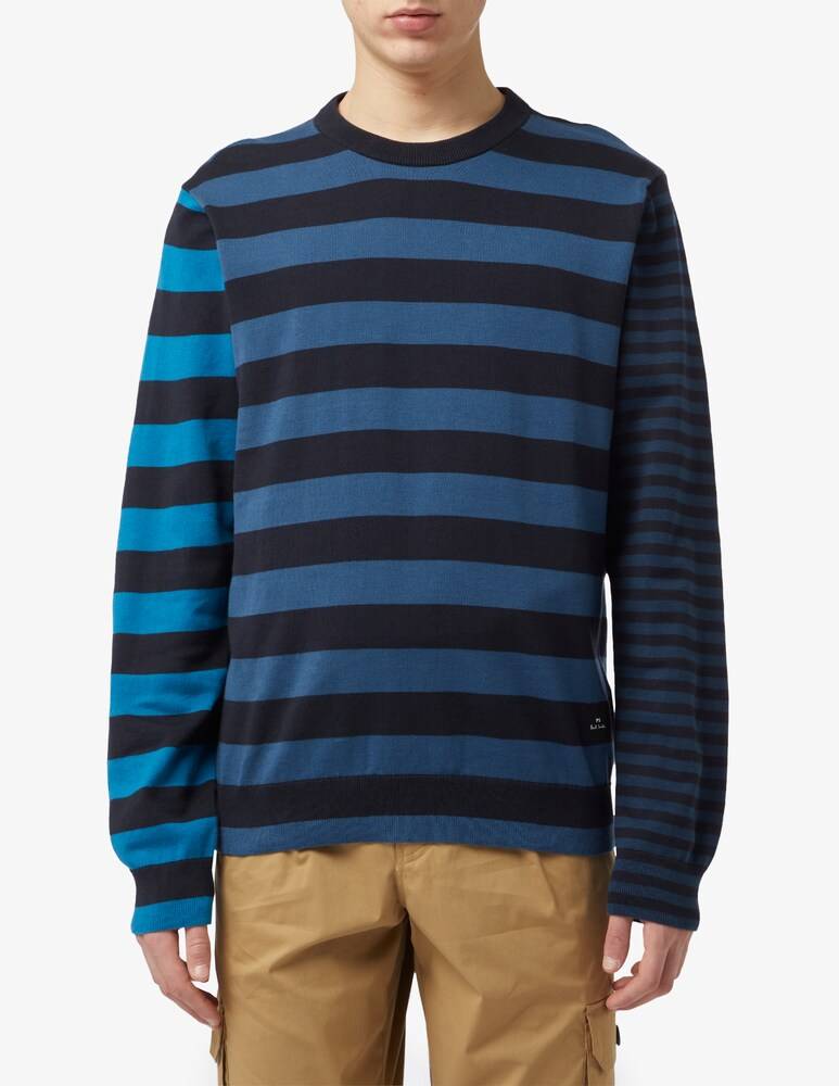 PS Paul Smith Maglioncino multi a righe asimmetrica