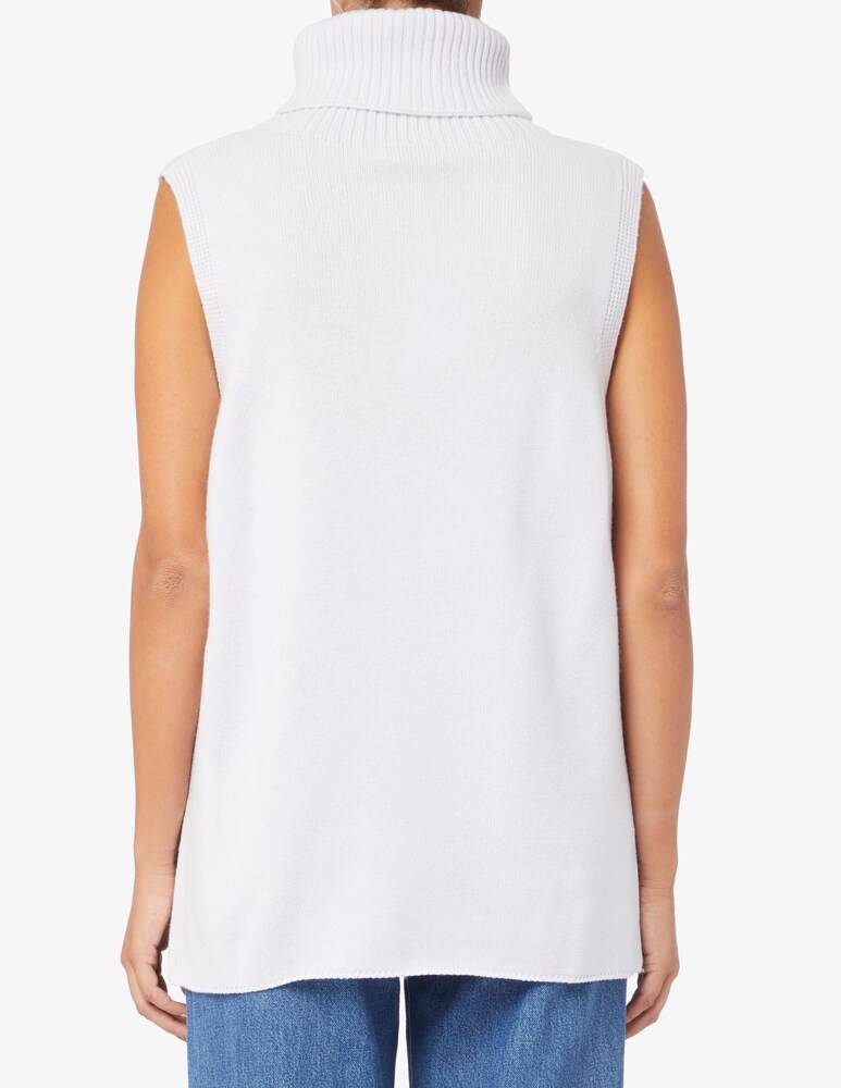 Pure Cashmere Gilet Lungo Collo Alto