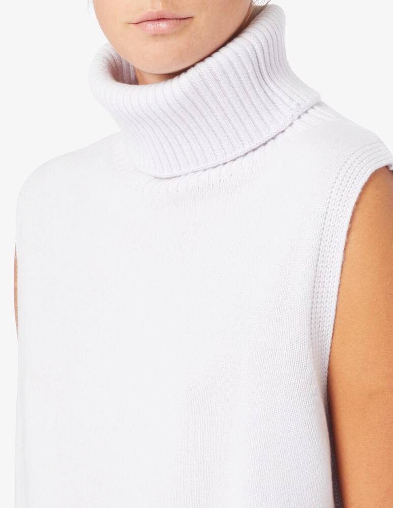 Pure Cashmere Gilet Lungo Collo Alto
