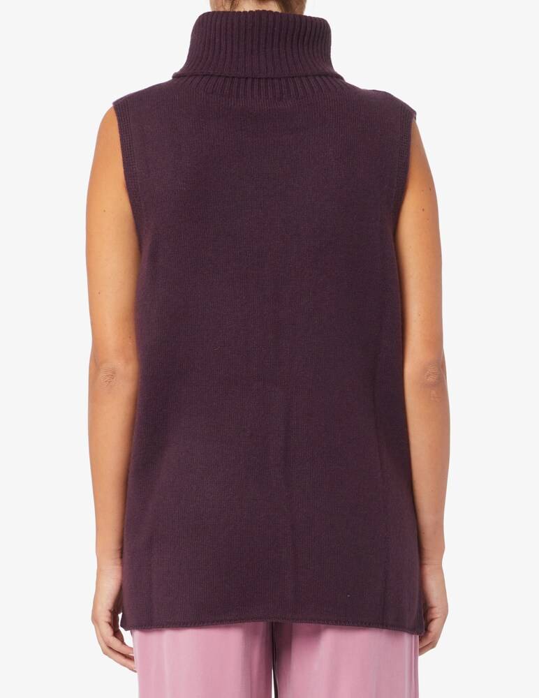 Pure Cashmere Gilet Lungo Collo Alto