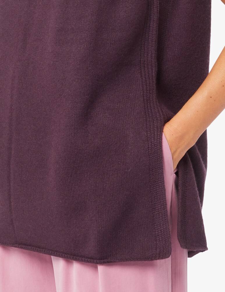 Pure Cashmere Gilet Lungo Collo Alto