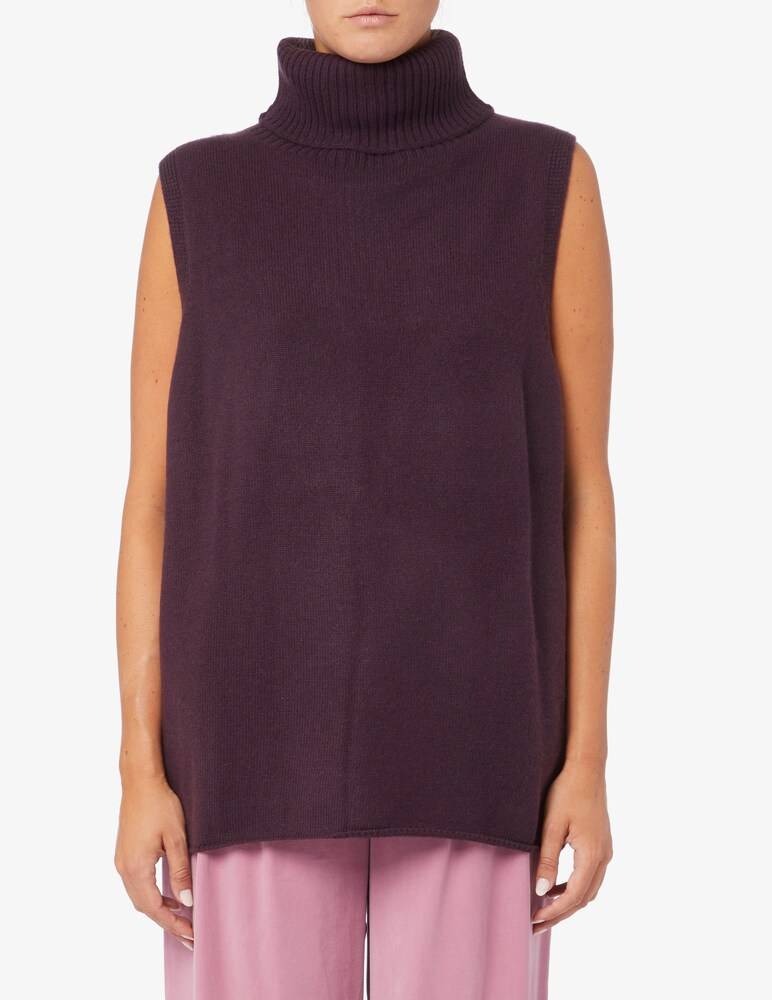 Pure Cashmere Gilet lungo collo alto