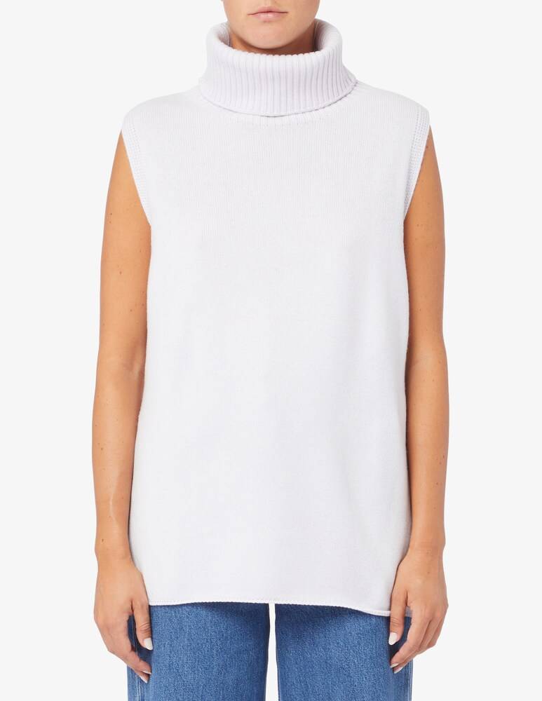 Pure Cashmere Gilet lungo collo alto