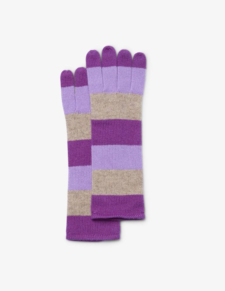 Pure Cashmere Guanto rigato 3 colori