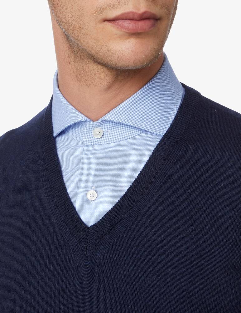 Pure Cashmere Maglia Scollo A V Lana Seta Cashmere