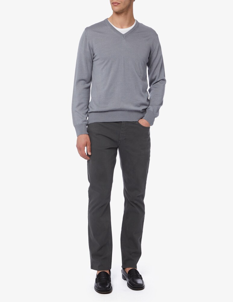 Pure Cashmere Maglia Scollo A V Lana Seta Cashmere