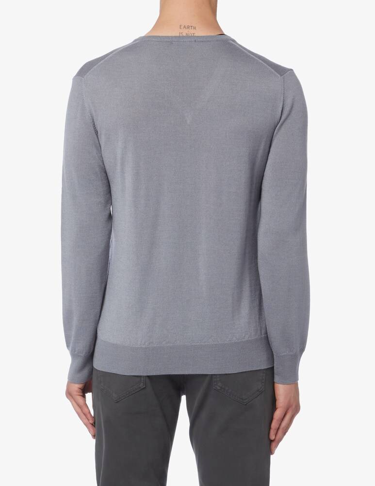Pure Cashmere Maglia Scollo A V Lana Seta Cashmere