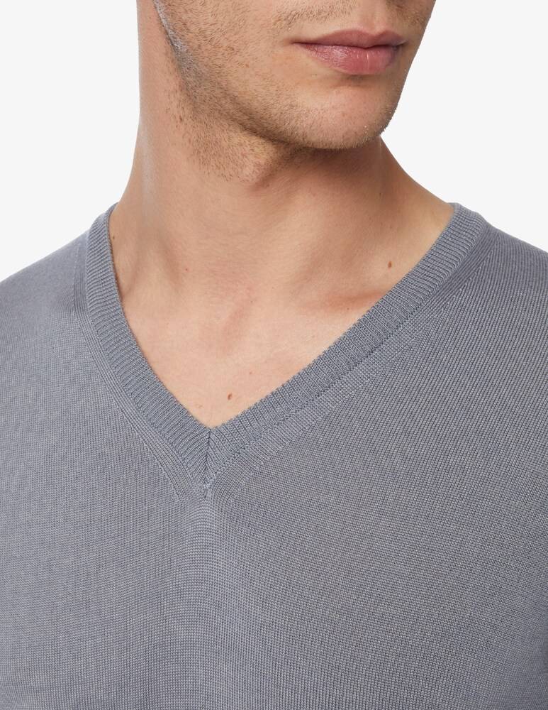 Pure Cashmere Maglia Scollo A V Lana Seta Cashmere