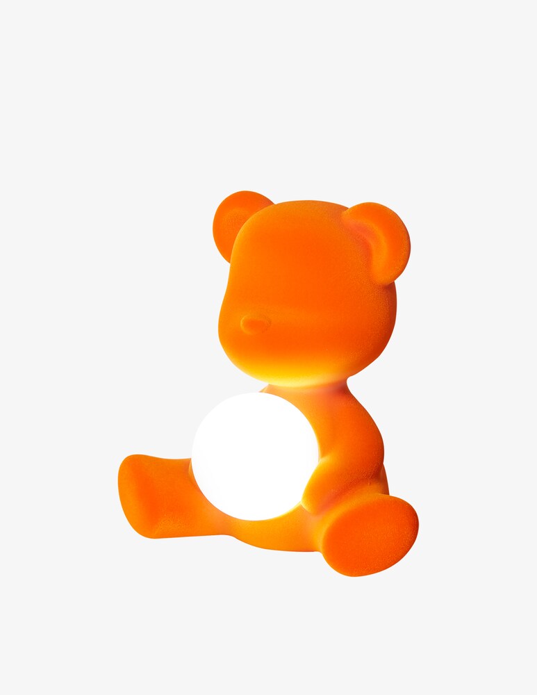Qeeboo Lampada Teddy Girl Vellutata Arancio