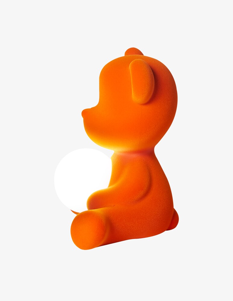 Qeeboo Lampada Teddy Girl Vellutata Arancio