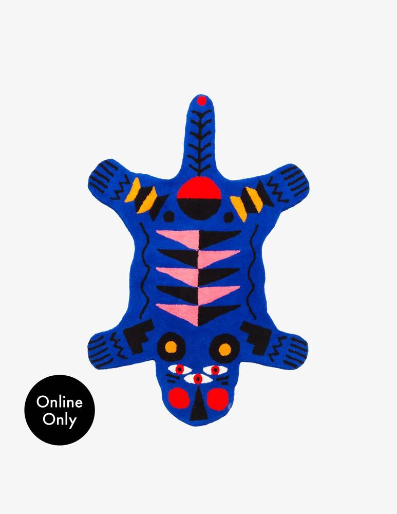 Qeeboo Oggian Blue Panther Tappeto L - Multicolor
