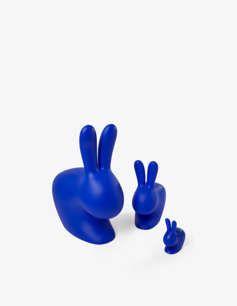 Qeeboo Sgabello Rabbit Baby Blu Elettrico