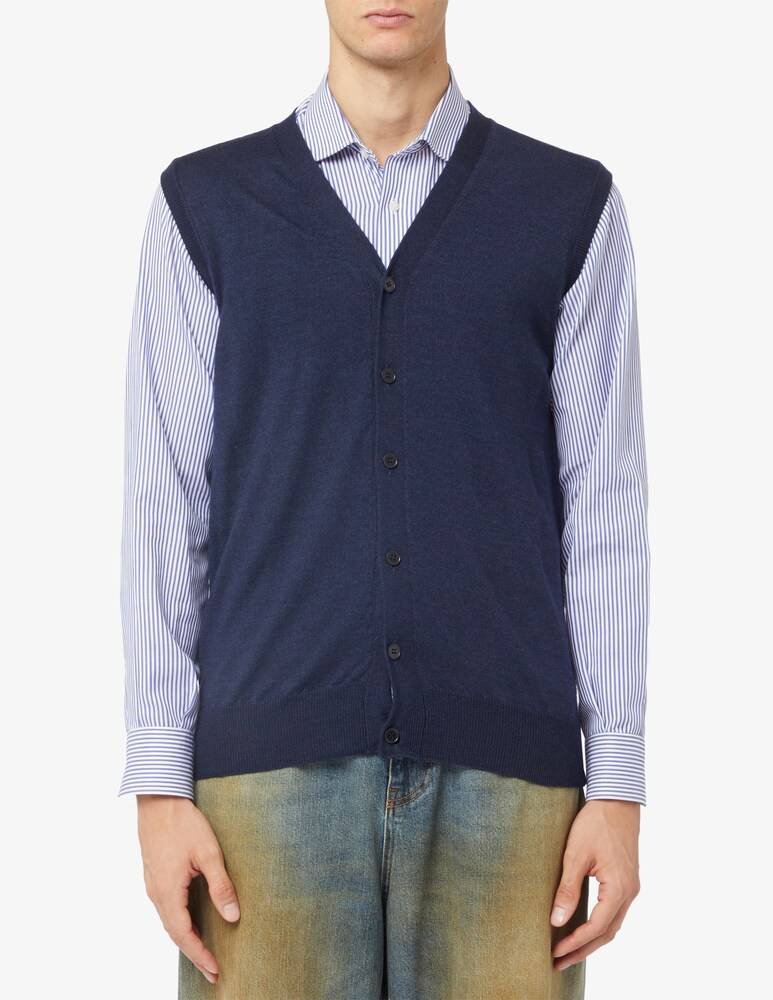 Rinascente Collection Gilet collo a v in lana seta e cashmere f17