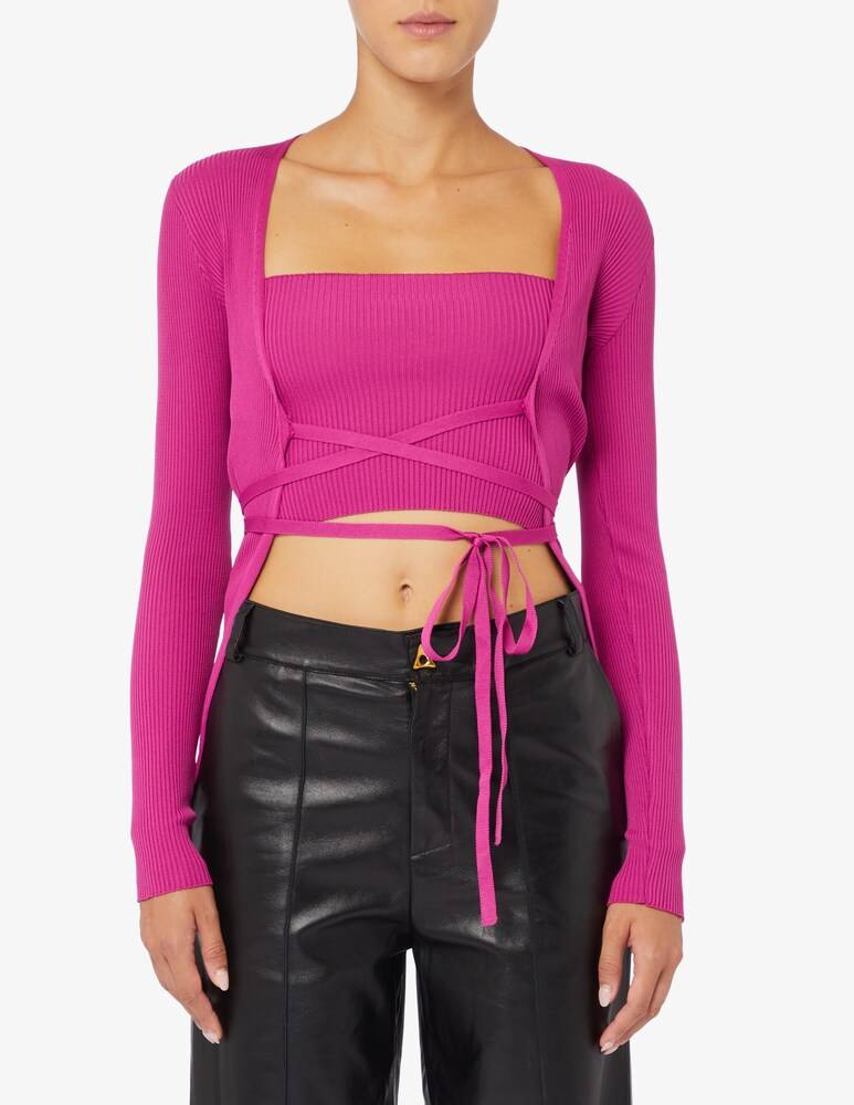 Rinascente Collection Pink Label Cardigan costina lungo