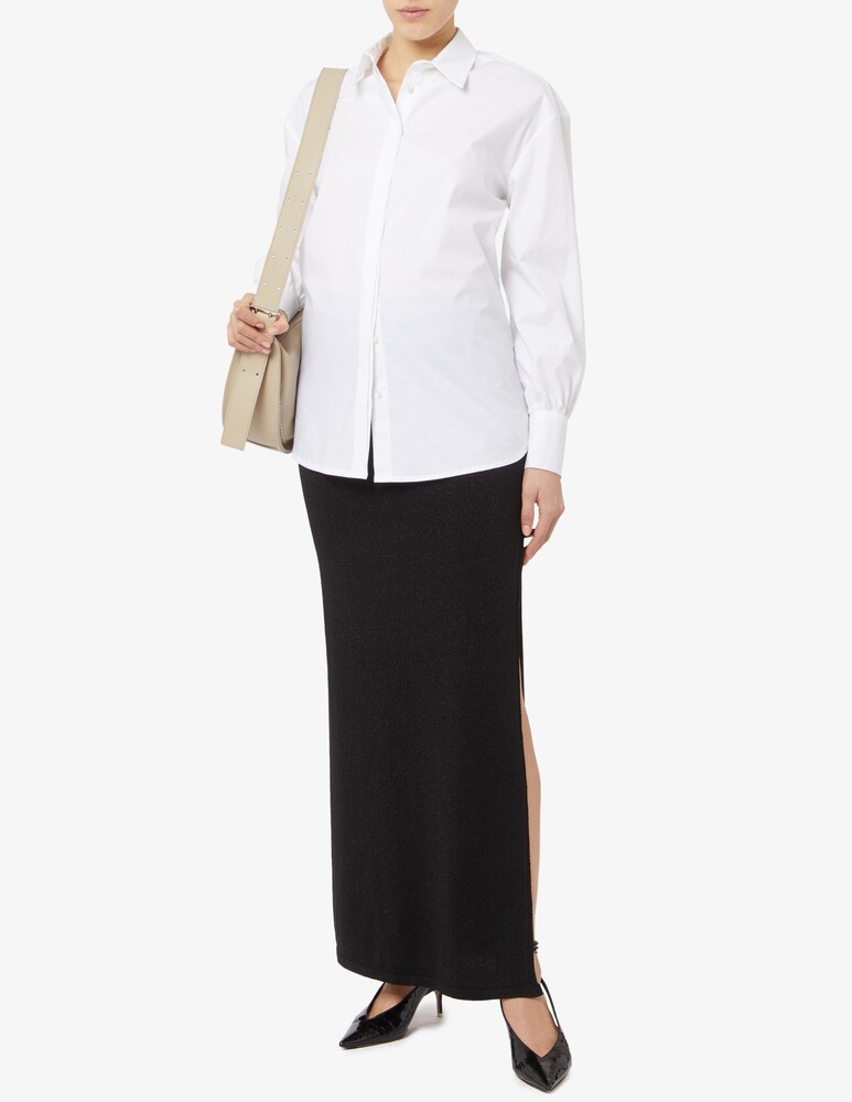 Rinascente Collection Pink Label Gonna Maxi In Lurex Con Spacco