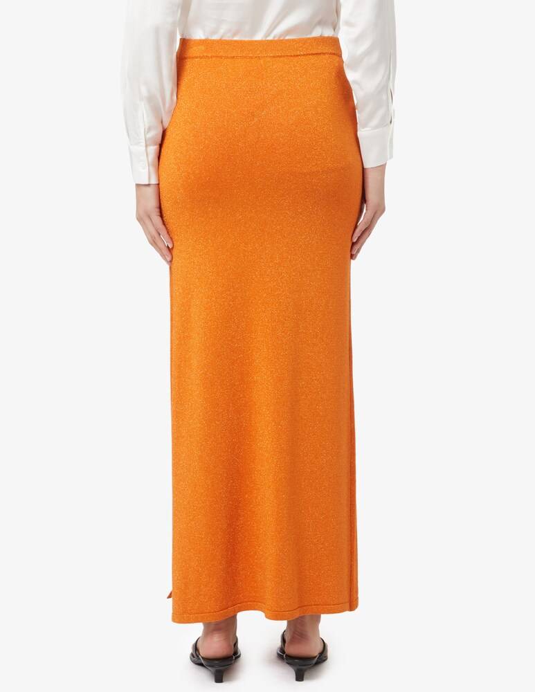 Rinascente Collection Pink Label Gonna Maxi In Lurex Con Spacco