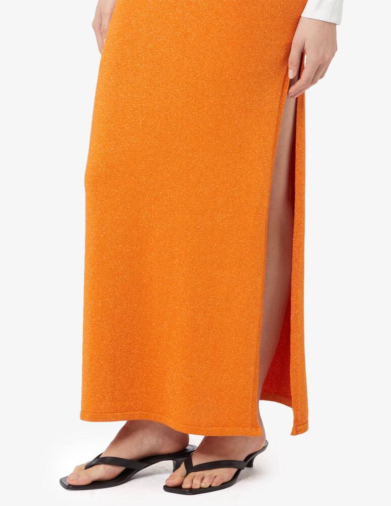 Rinascente Collection Pink Label Gonna Maxi In Lurex Con Spacco
