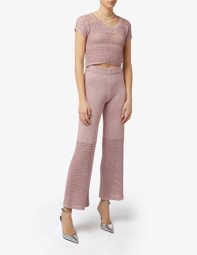 Rinascente Collection Pink Label Pantaloni Lurex In Viscosa