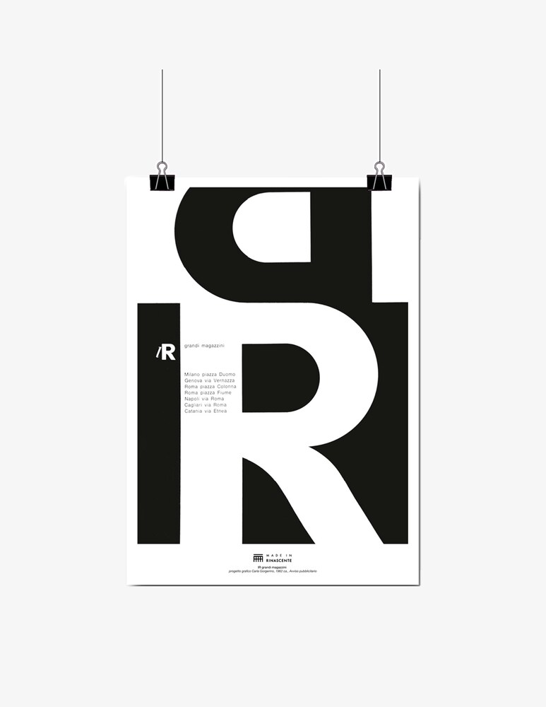 Rinascente Poster Con Grafica Rinascente Heritage Logo Rr