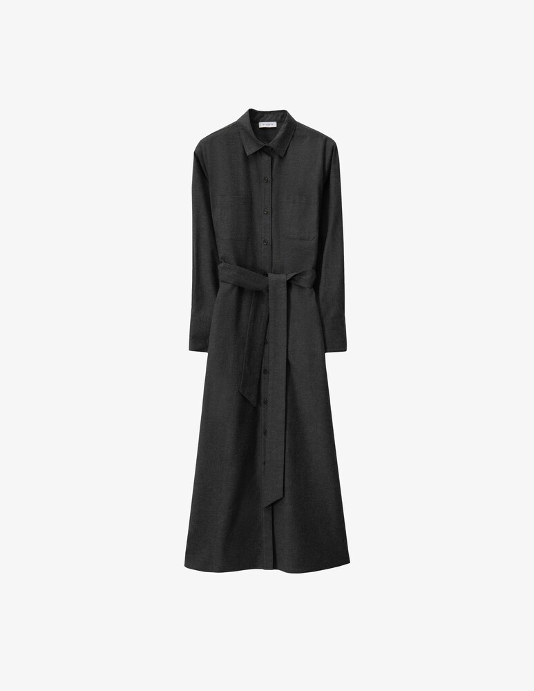 Rosso35 Chemisier lungo in flanella con cintura