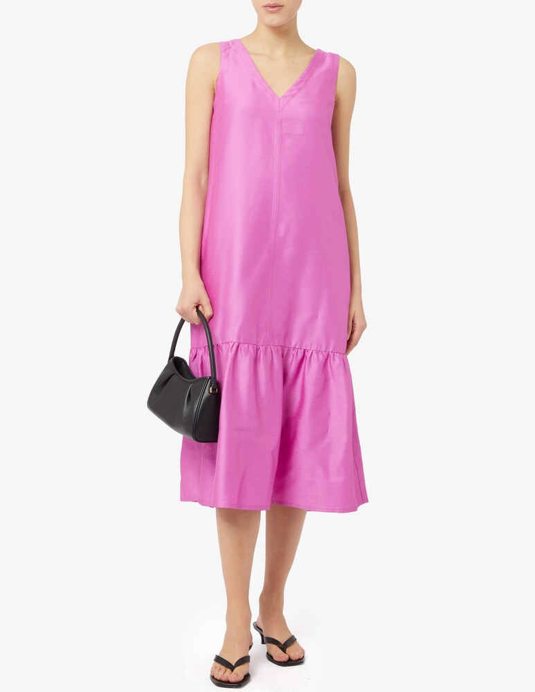 Rosso35 Vestito Lungo Senza Maniche Con Balza