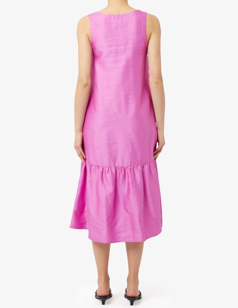 Rosso35 Vestito Lungo Senza Maniche Con Balza