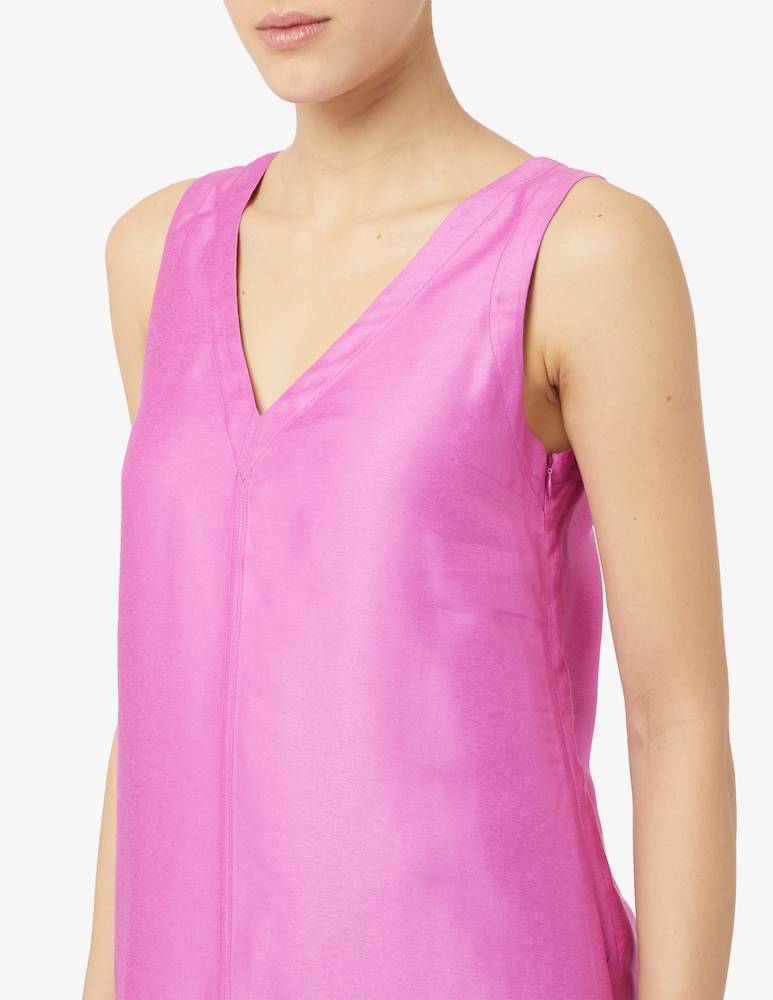Rosso35 Vestito Lungo Senza Maniche Con Balza