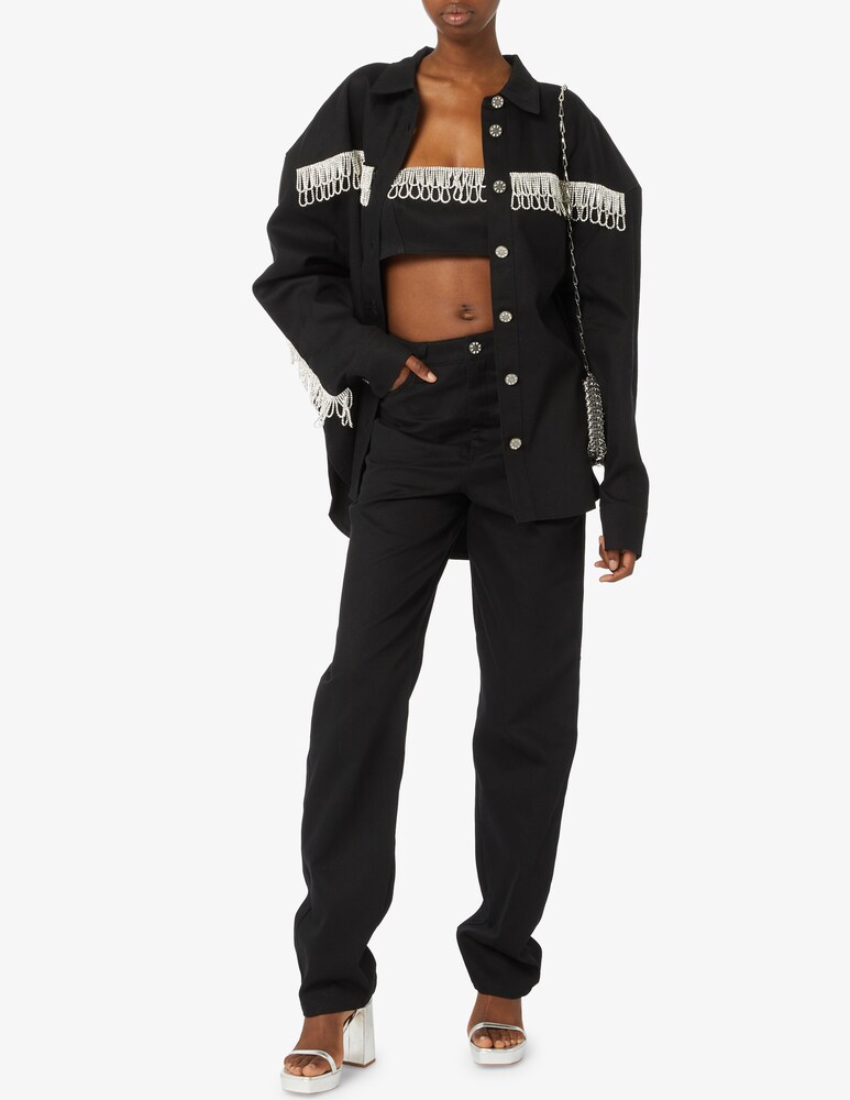 Rotate Jeans Straight A Vita Alta