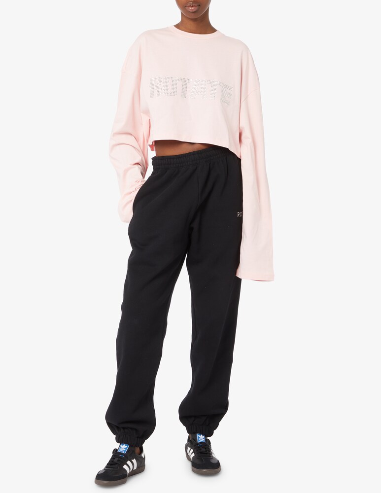 Rotate T-shirt Crop Con Logo Crystal