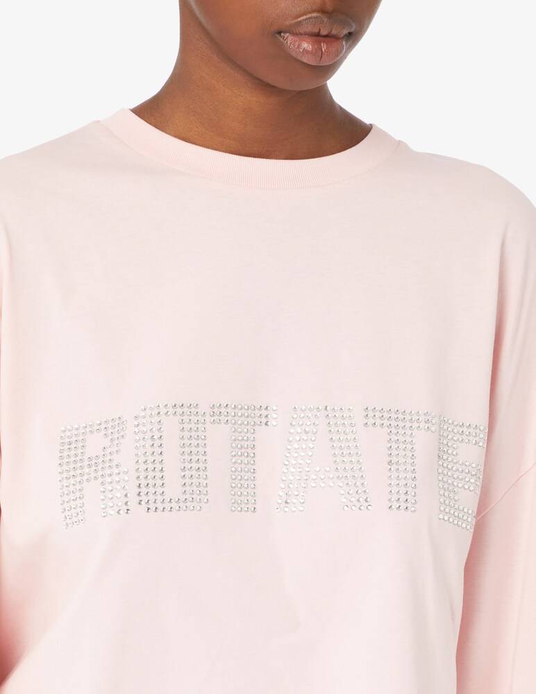 Rotate T-shirt Crop Con Logo Crystal