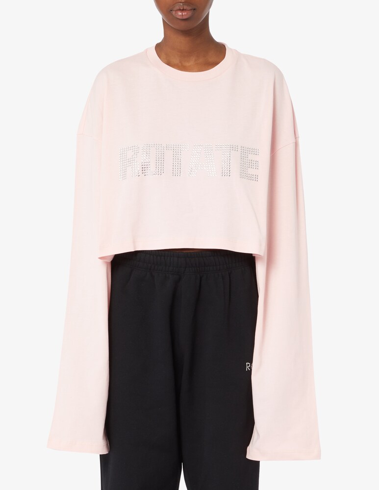 Rotate T-shirt crop con logo Crystal