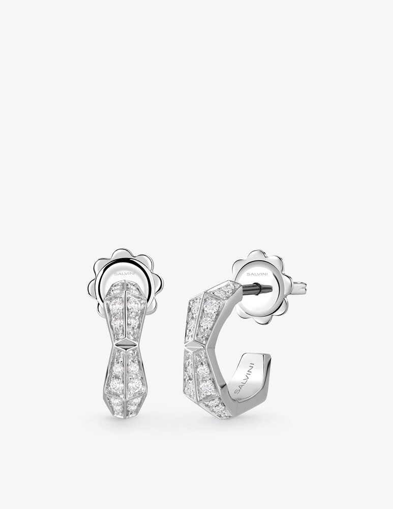 Salvini Orecchini in oro con dimanati e hybrid ceramic