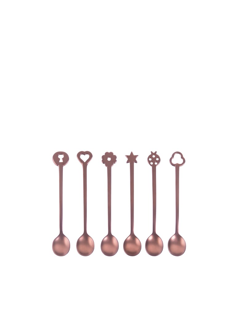 Sambonet Set 6 Cucchiaini Party Portafort. Living Inox Antique - Rame
