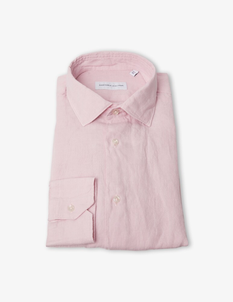 Sartoria Italiana Camicia lino reg alamari collo milano