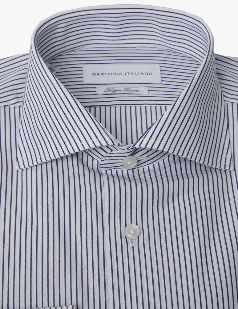 Sartoria Italiana Camicia Modern Micro Riga Doppio Ritorto