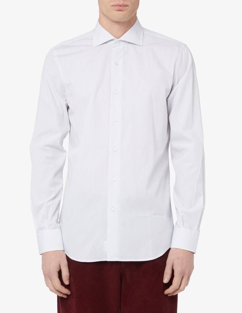 Sartoria Italiana Camicia modern micro riga doppio ritorto