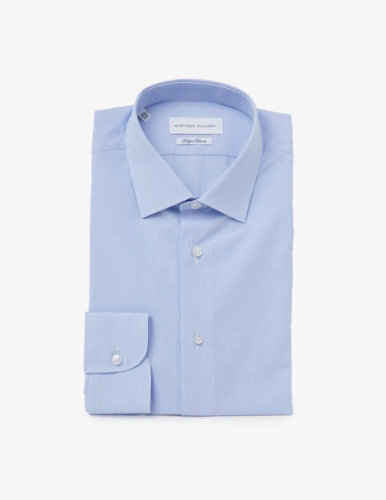 Sartoria Italiana Camicia modern micro riga doppio ritorto