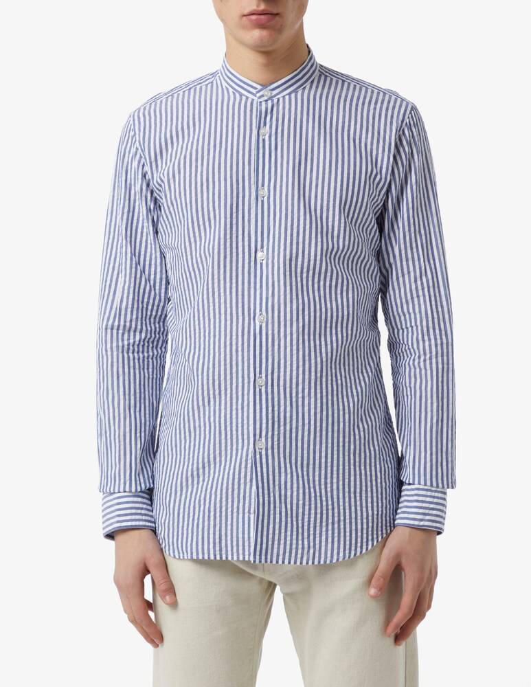 Sartoria Italiana Camicia modern seersucker guru rigata