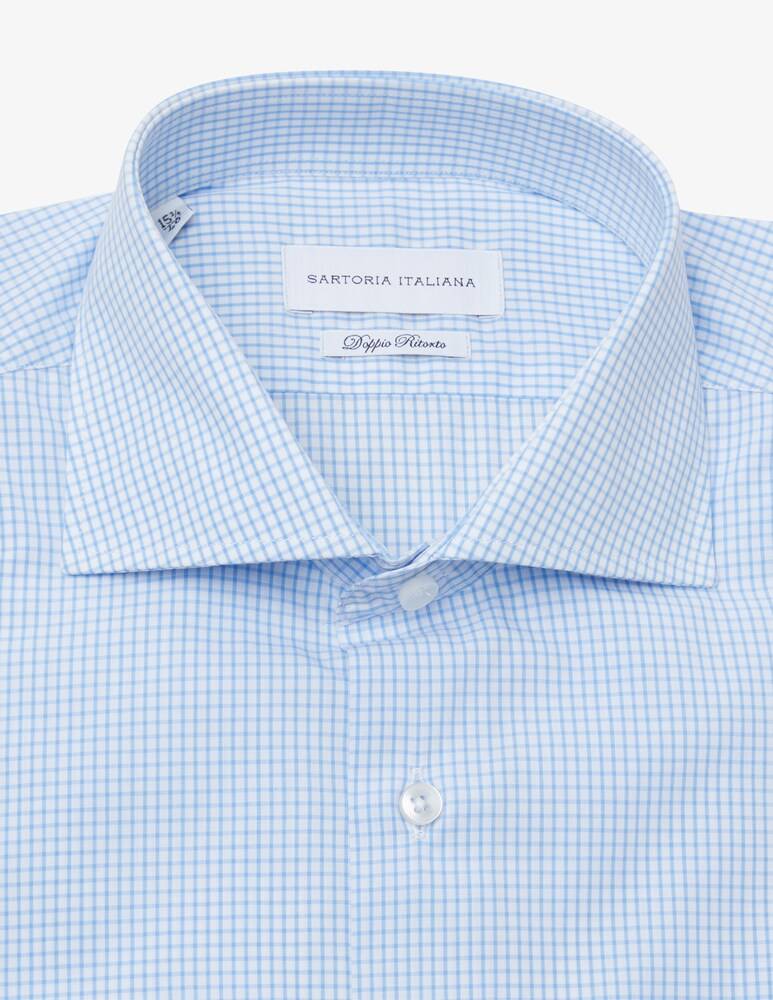 Sartoria Italiana Camicia Regular Quadretti Doppio Ritorto