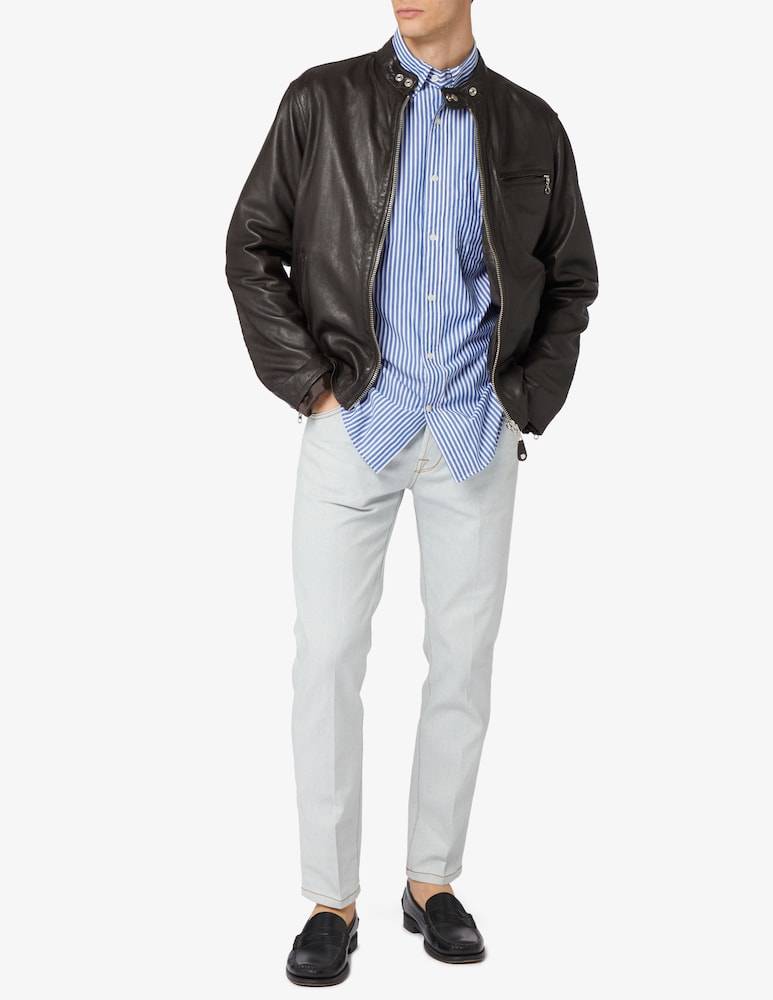 Schott Giacca Biker Pelle Liscia