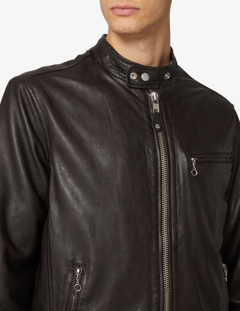 Schott Giacca Biker Pelle Liscia
