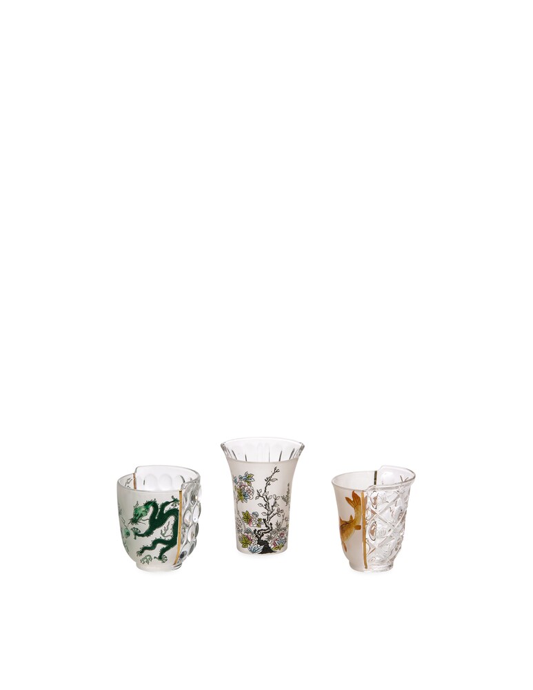 Seletti 3 Bicchieri Hybrid-Aglaura - Multicolor