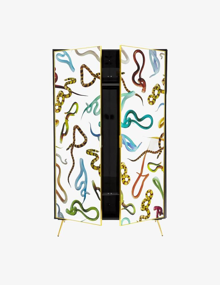 Seletti Armadio Con Ante Specchio "Toiletpaper" Snakes - Multicolor